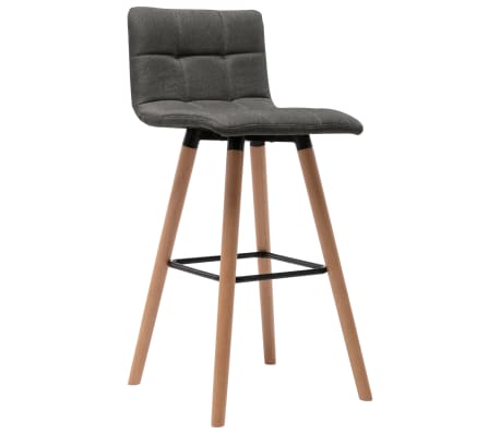 vidaXL Baro taburetės, 2vnt., tamsiai pilkos spalvos, audinys