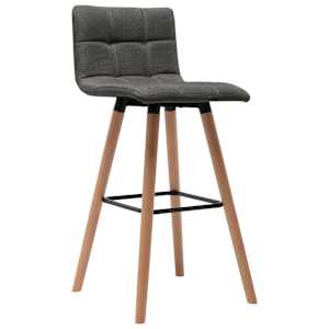 vidaXL Baro taburetės, 2vnt., tamsiai pilkos spalvos, audinys