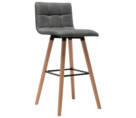 vidaXL Baro taburetės, 2vnt., šviesiai pilkos spalvos, audinys