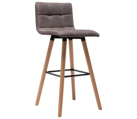 vidaXL Baro taburetės, 2vnt., taupe spalvos, audinys
