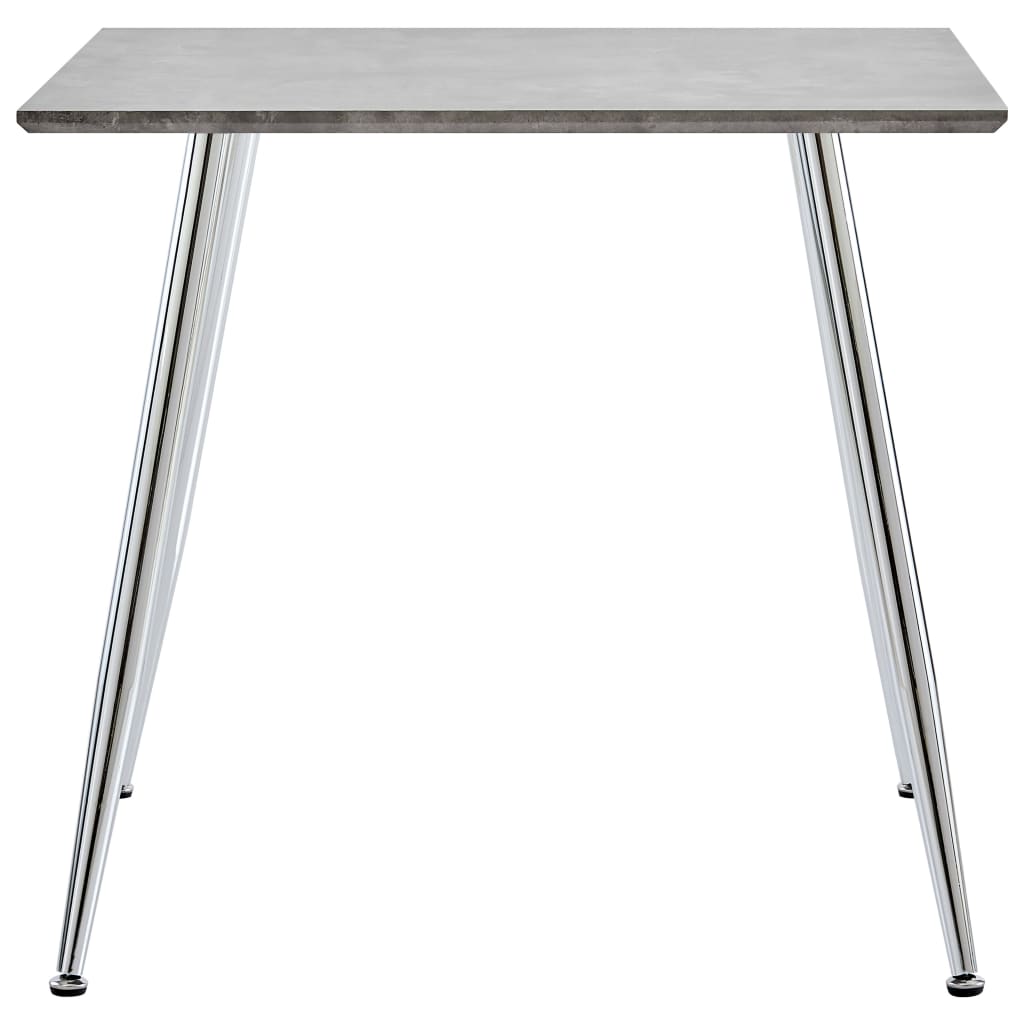 vidaXL Valgomojo stalas, betono ir sidabrinis, 80,5x80,5x73cm, MDF
