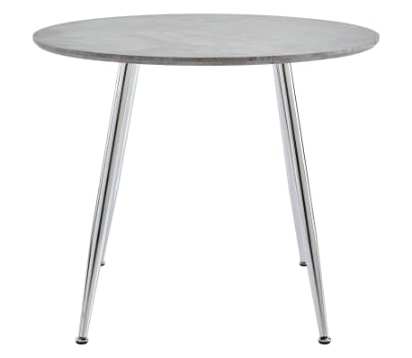 vidaXL Dining Table Concrete and Silver 35.4"x28.9" MDF