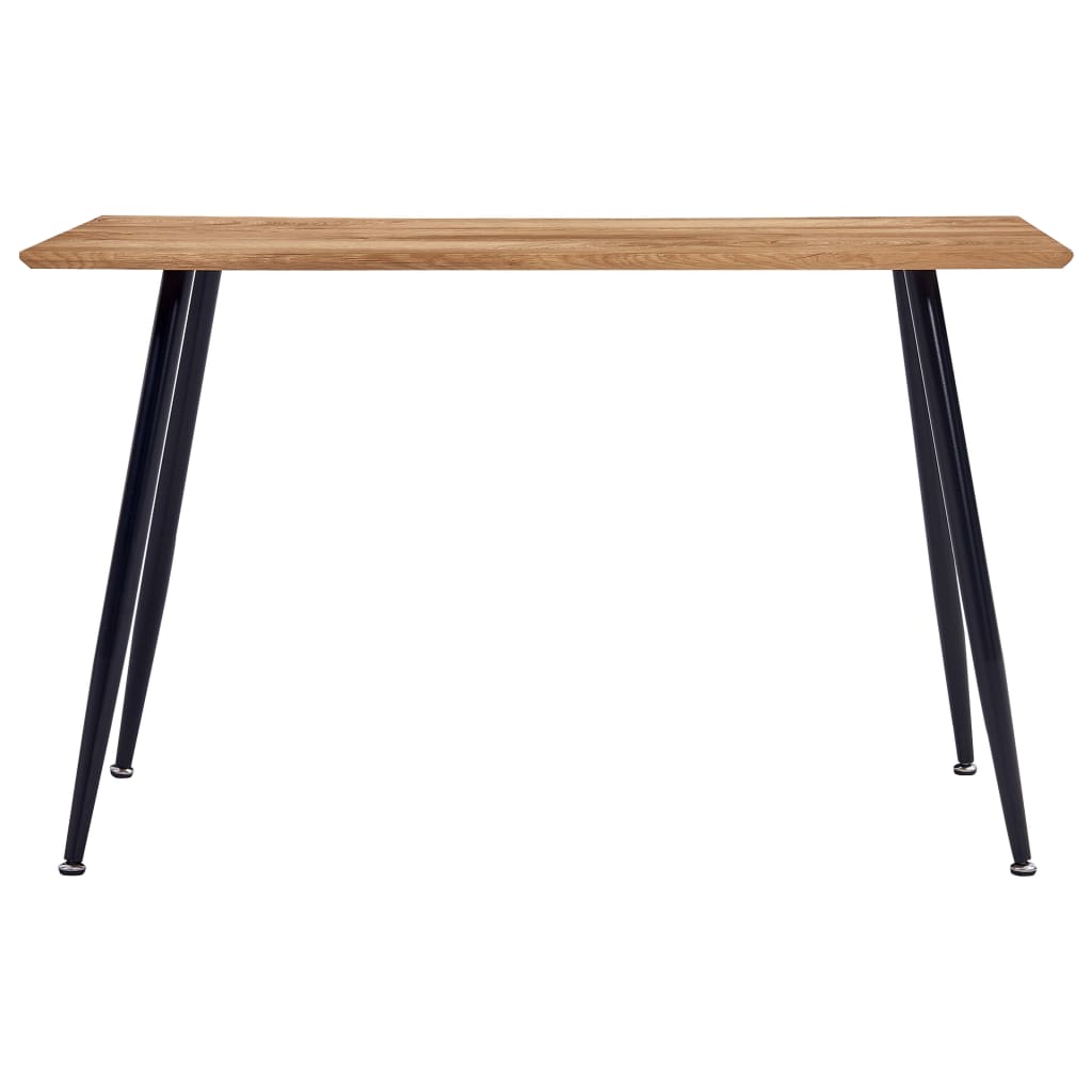 vidaXL Eettafel 120x60x74 cm MDF eikenkleurig en zwart