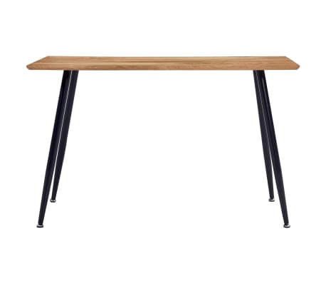 vidaXL Eettafel 120x60x74 cm MDF eikenkleurig en zwart