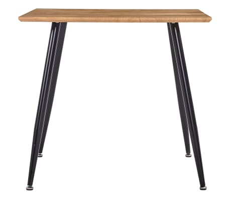 vidaXL Table de salle &agrave; manger Ch&ecirc;ne et noir 80,5x80,5x73 cm MDF