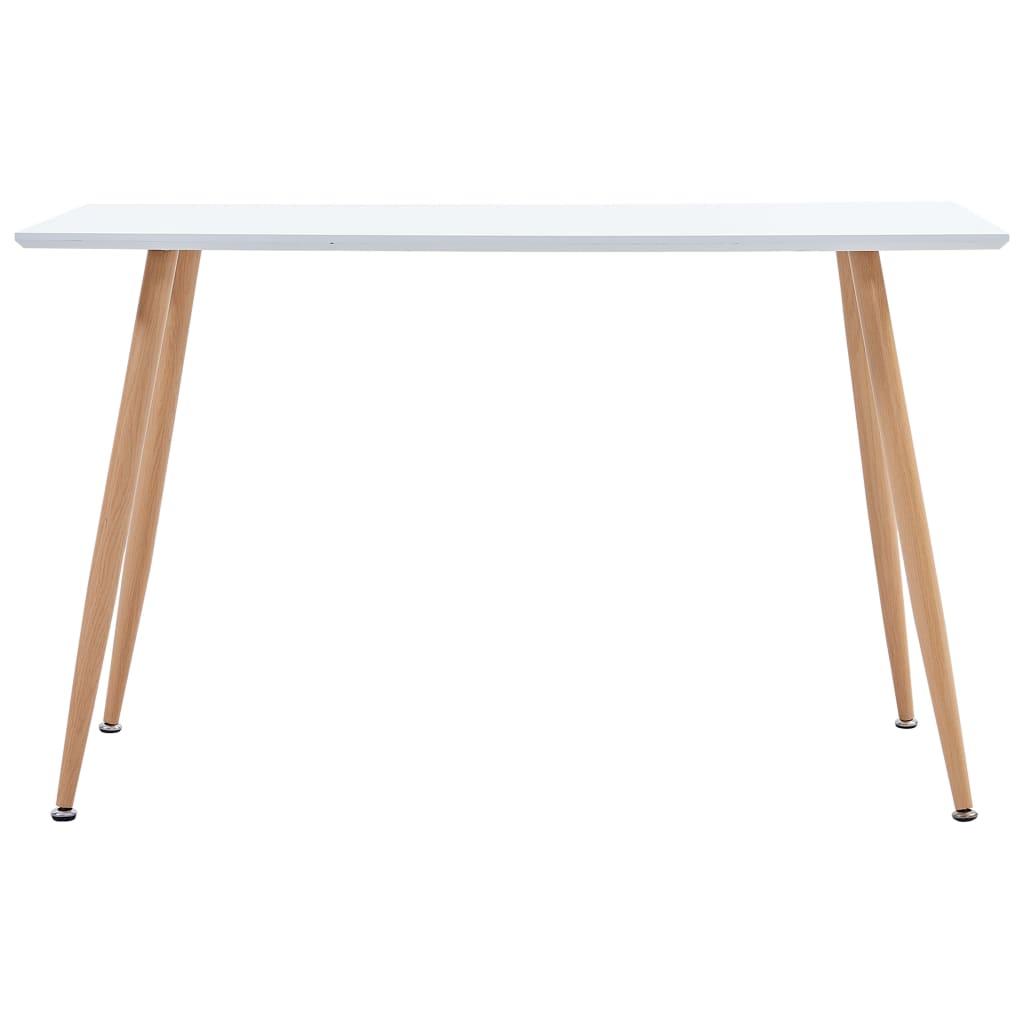 

vidaXL Eettafel 120x60x74 cm MDF wit en eikenkleurig