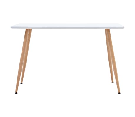 vidaXL Dining Table White and Oak 47.2"x23.6"x29.1" MDF