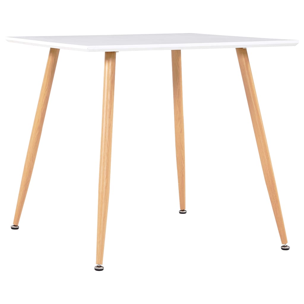 Dining Table White and Oak 80.5×80.5×73 cm MDF