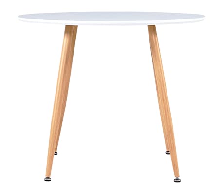 vidaXL Dining Table White and Oak 90x73.5 cm MDF