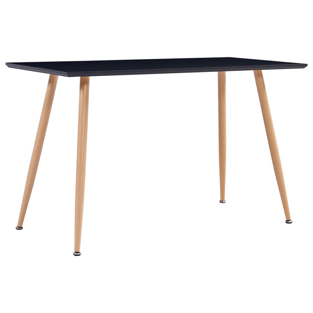 VidaXL Table De Salle à Manger Noir Et Chêne 120x60x74 Cm MDF