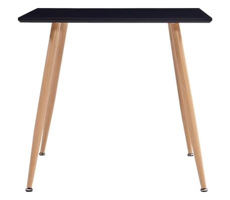 vidaXL Eettafel 80,5x80,5x73 cm MDF zwart en eikenkleurig