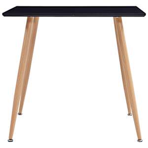 vidaXL Eettafel 80,5x80,5x73 cm MDF zwart en eikenkleurig