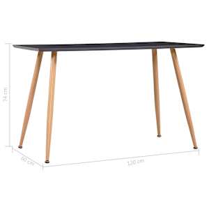 Jídelní stůl šedý a dubový 120 x 60 x 74 cm MDF - obrázek 6