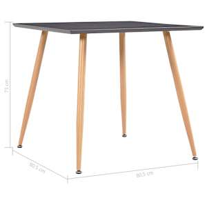 Jídelní stůl šedý a dubový 80,5 x 80,5 x 73 cm MDF - obrázek 5