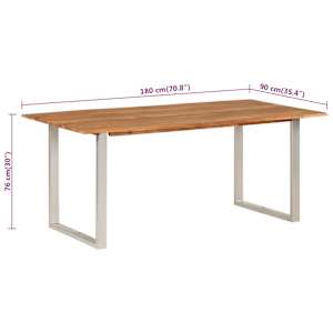 Jídelní stůl 180 x 90 x 76 cm masivní akáciové dřevo - obrázek 10