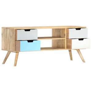 TV stolek 110 x 35 x 48 cm masivní mangovníkové dřevo - obrázek 2