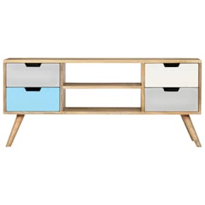 TV stolek 110 x 35 x 48 cm masivní mangovníkové dřevo - obrázek 3