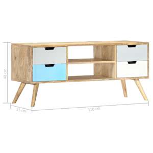 TV stolek 110 x 35 x 48 cm masivní mangovníkové dřevo - obrázek 6