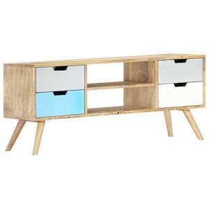 TV stolek 110 x 35 x 48 cm masivní mangovníkové dřevo - obrázek 9