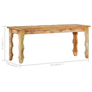 Lavice 110 x 35 x 45 cm masivní recyklované dřevo - obrázek 4