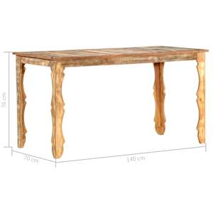 Jídelní stůl 140 x 70 x 76 cm masivní recyklované dřevo - obrázek 4