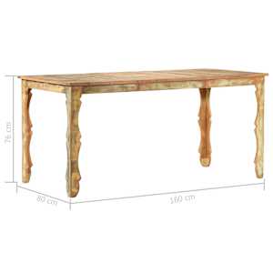 Jídelní stůl 160 x 80 x 76 cm masivní recyklované dřevo - obrázek 4