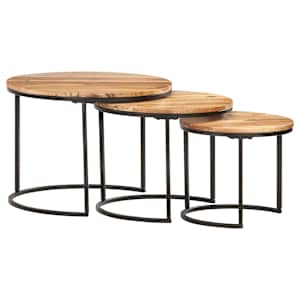 Komplet mizic 3 kosi trden akacijev les