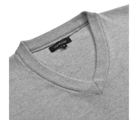 vidaXL 5 pcs Men's Pullover Sweaters V Neck Grey XL