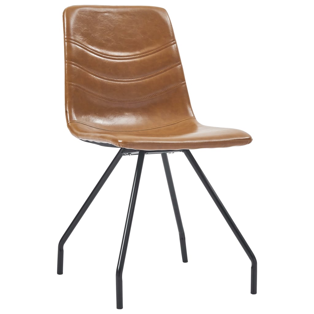 

vidaXL Eetkamerstoelen 6 st kunstleer cognackleurig