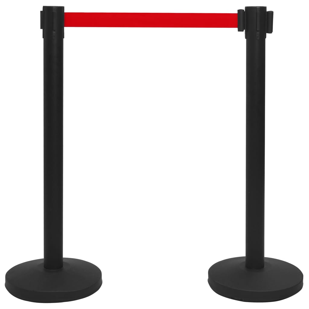  Vymedzovací stĺpik s popruhom / letisková bariéra čierna oceľová