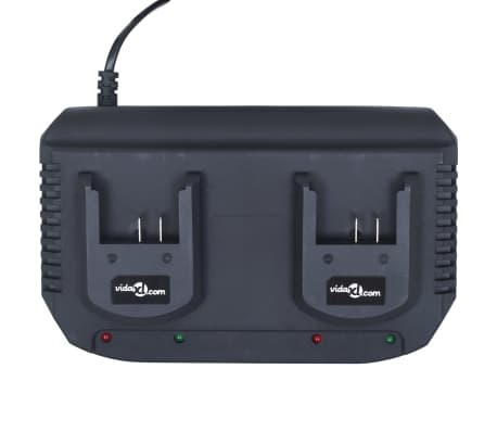 vidaXL Chargeur rapide double de batteries Li-ion 20V