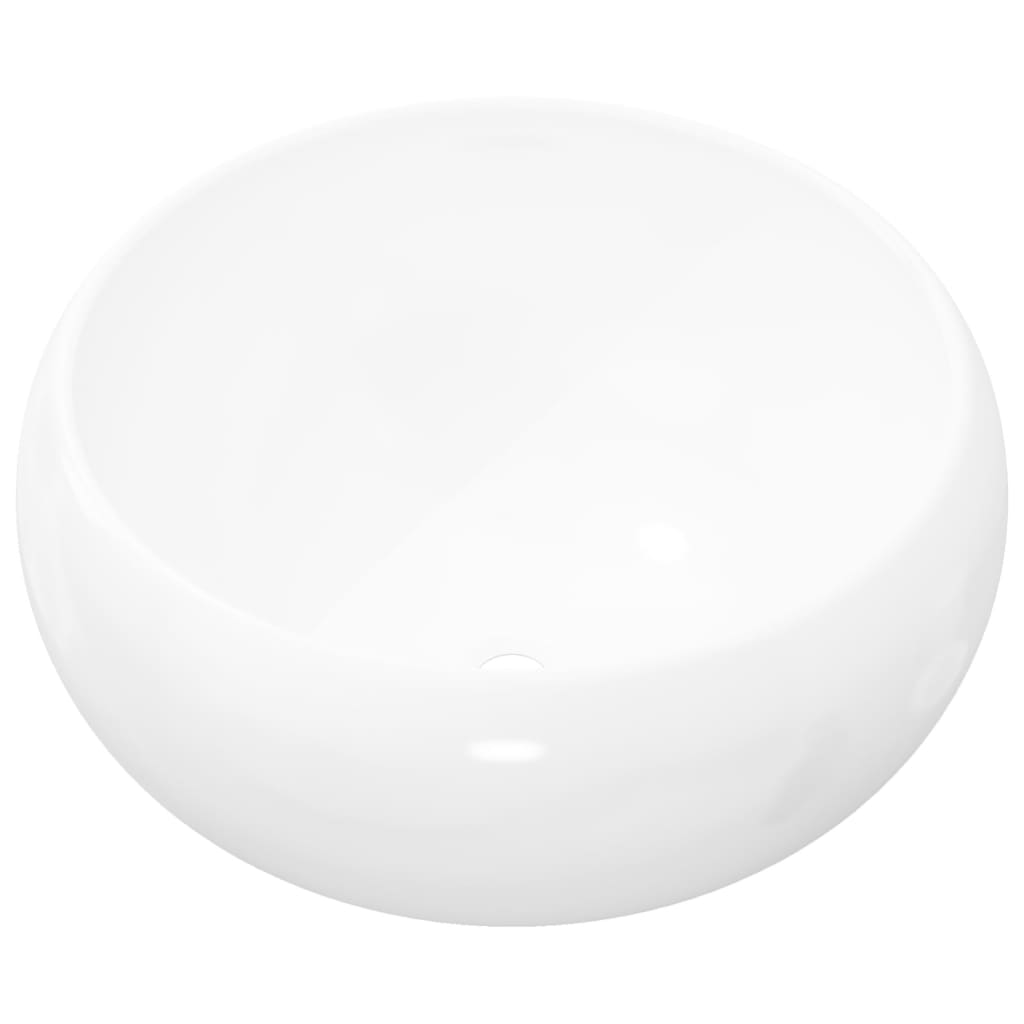 

vidaXL Basin Round Ceramic White 15.7"x5.9"