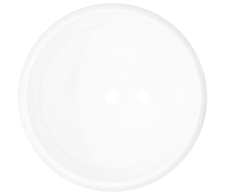 vidaXL Basin Round Ceramic White 15.7"x5.9"