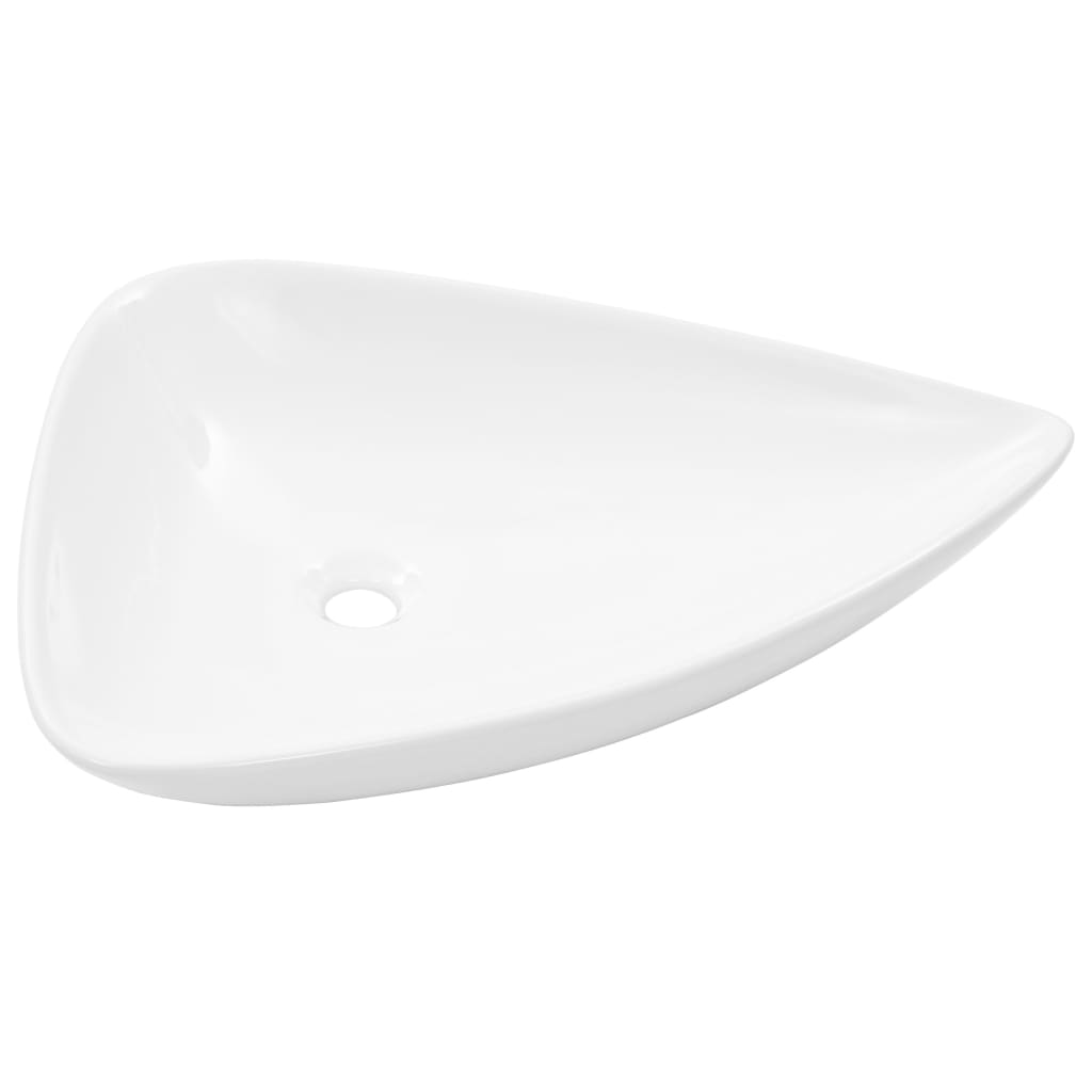 

vidaXL Basin Ceramic White Triangle 25.4"x17.9"x4.5"