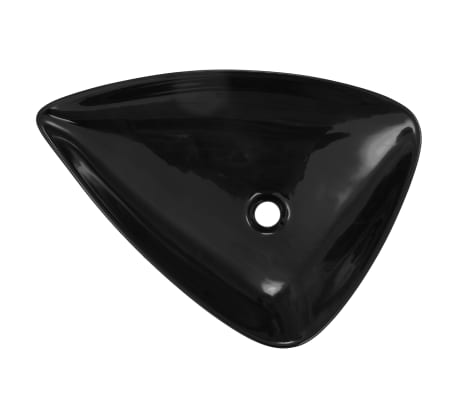 vidaXL Basin Ceramic Black Triangle 25.4"x17.9"x4.5"