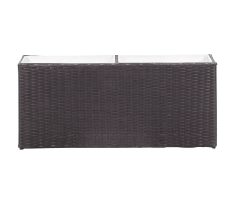 vidaXL Lit sur&eacute;lev&eacute; de jardin &agrave; 2 pots 90x20x40 cm R&eacute;sine Tress&eacute;e Noir