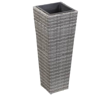 vidaXL Garten-Hochbeet 30 x 30 x 80 cm Poly Rattan Grau