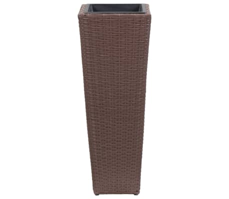 vidaXL Ζαρντινιέρα Υπερυψωμένη Καφέ 30 x 30 x 80 εκ. Συνθετικό Ρατάν