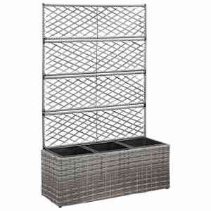 vidaXL v&otilde;rega taimelava 3 potiga, 83 x 30 x 130 cm, pol&uuml;rotang, hall