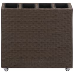 vidaXL Піднесена Клумба з 4 Горщиками Коричневий 80x22x79см Поліротанг