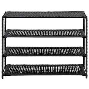 vidaXL Stovas batams, juodos spalvos, 80x30x60cm, poliratanas