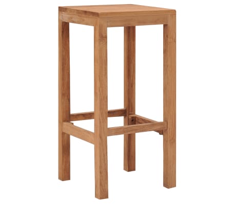 vidaXL Barst&oacute;lar 2 stk. Gegnheill Tekkvi&eth;ur