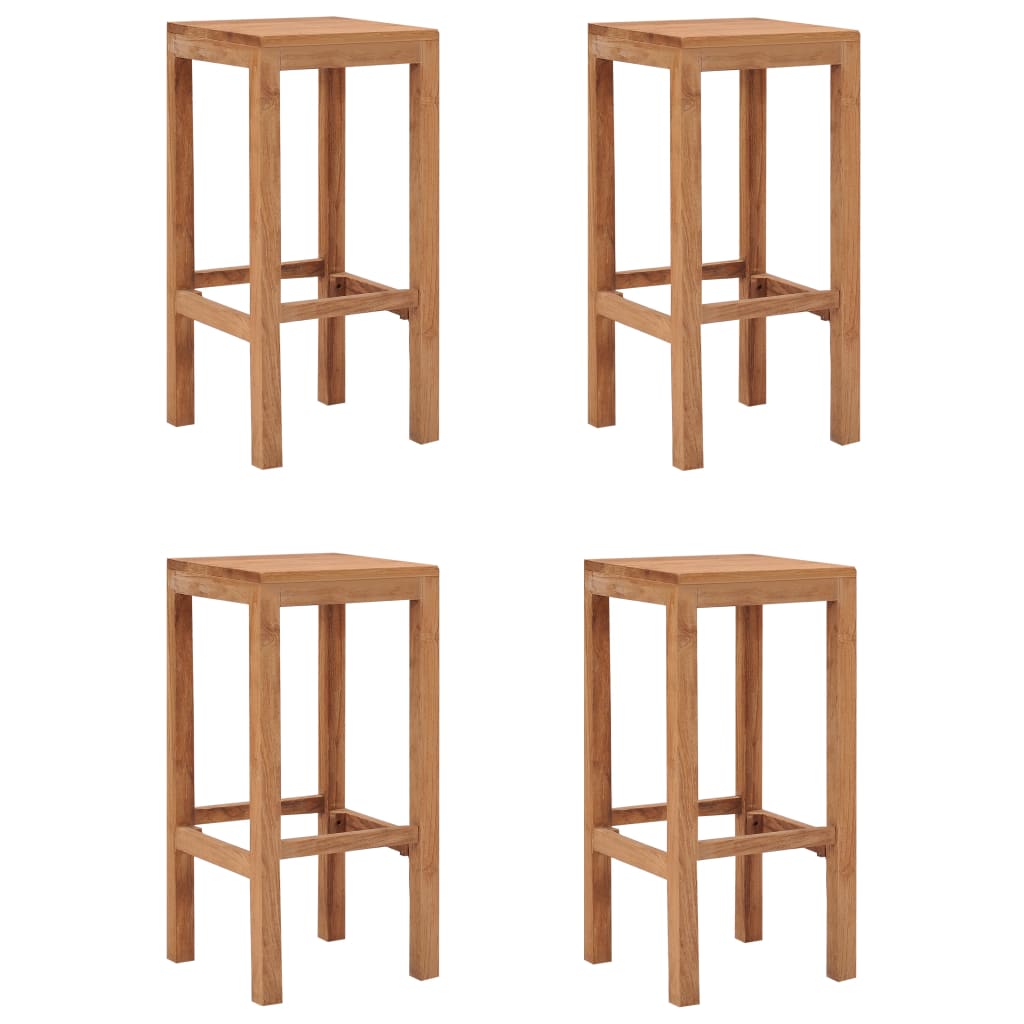 vidaXL Tabourets de bar 4 pcs Bois de teck solide