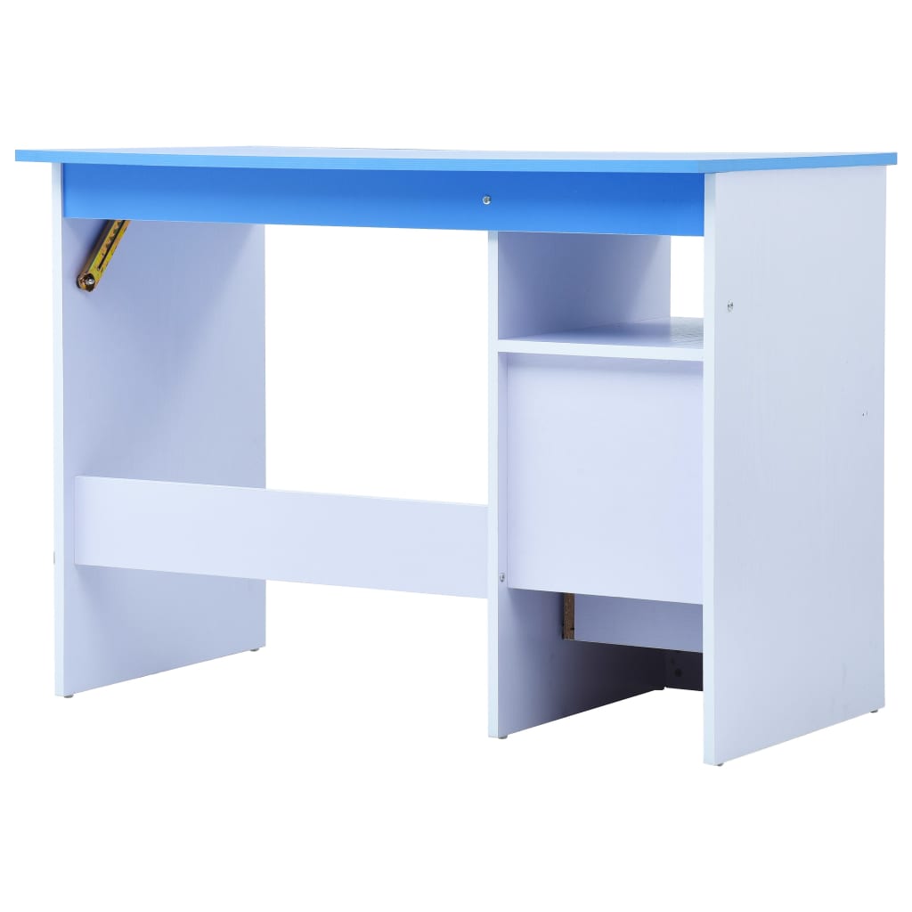 Detský stôl na kreslenie sklápací modrý a biely