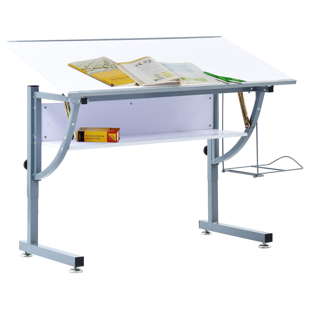 vidaXL Table à dessin pour adolescents Blanc 110x60x87 cm MDF