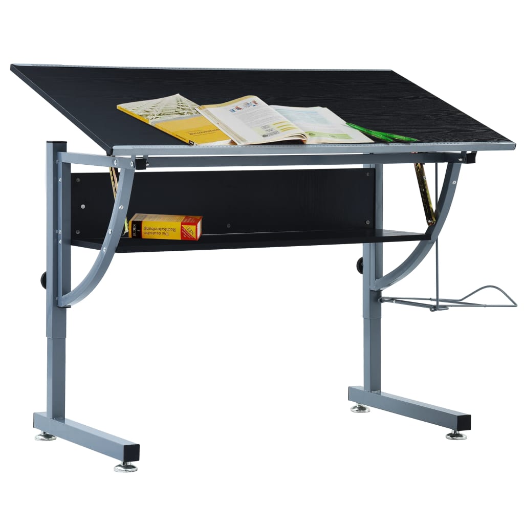 vidaXL Teenager's Drafting Table Black 110x60x87 cm MDF