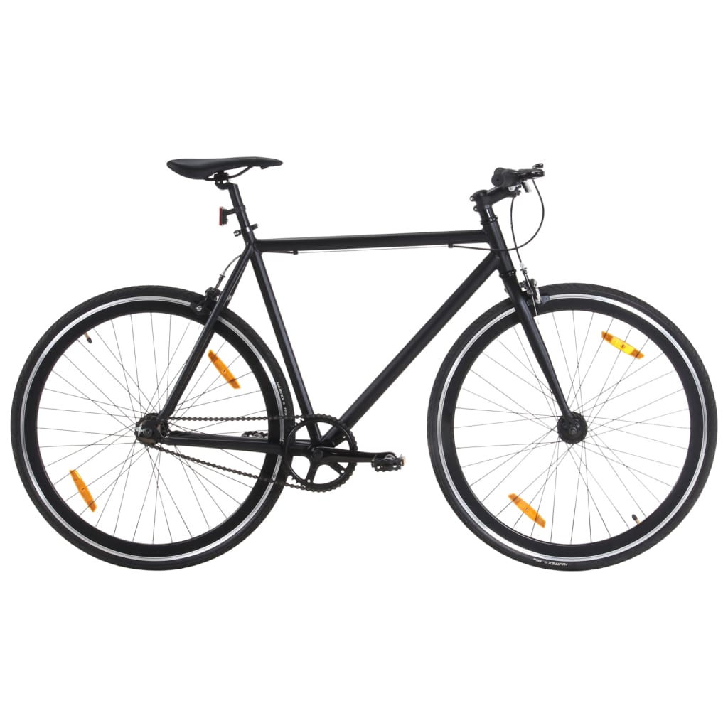 vidaXL Bicicletă cu angrenaj fix, negru, 700c, 55 cm