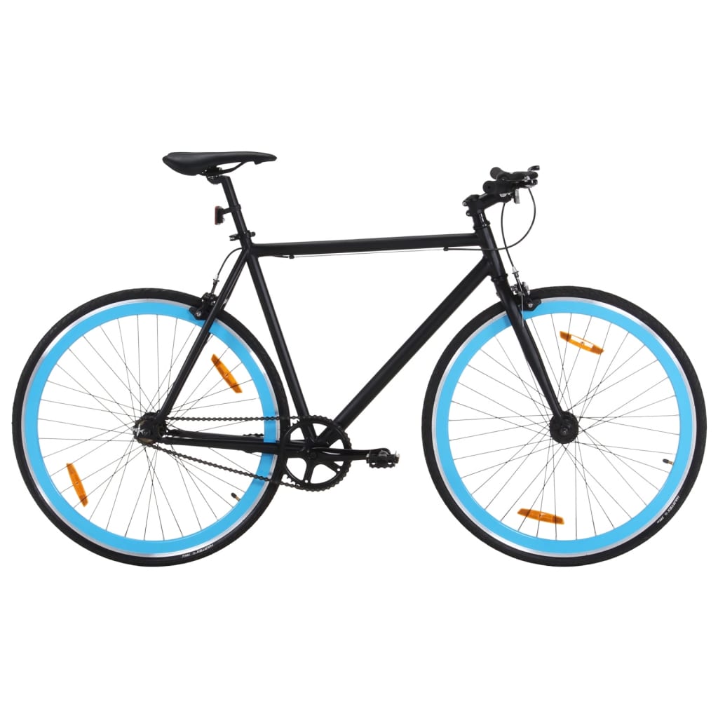 Fahrrad mit Festem Gang Schwarz und Blau 700c 51 cm