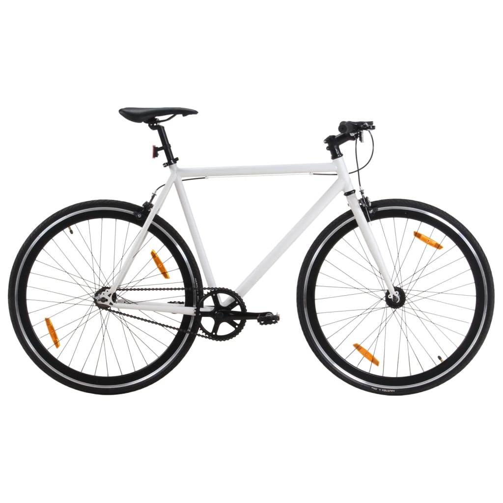 #2 - vidaXL cykel 1 gear 700c 59 cm hvid og sort