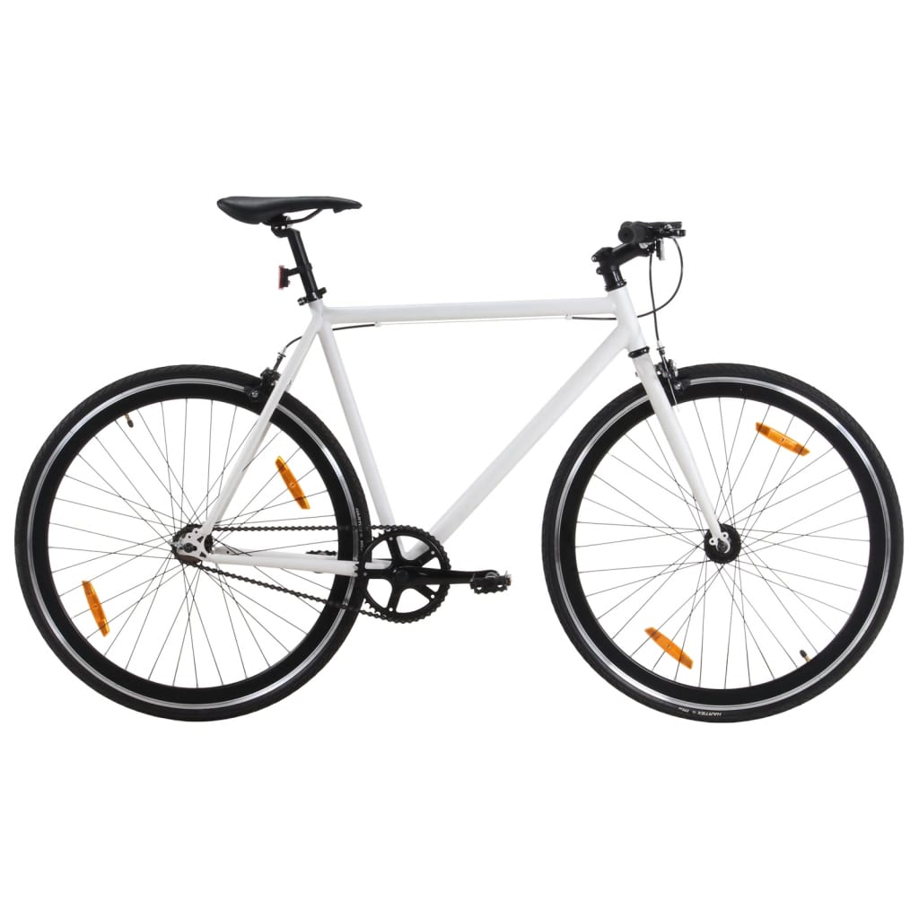 vidaXL cykel 1 gear 700c 59 cm hvid og sort